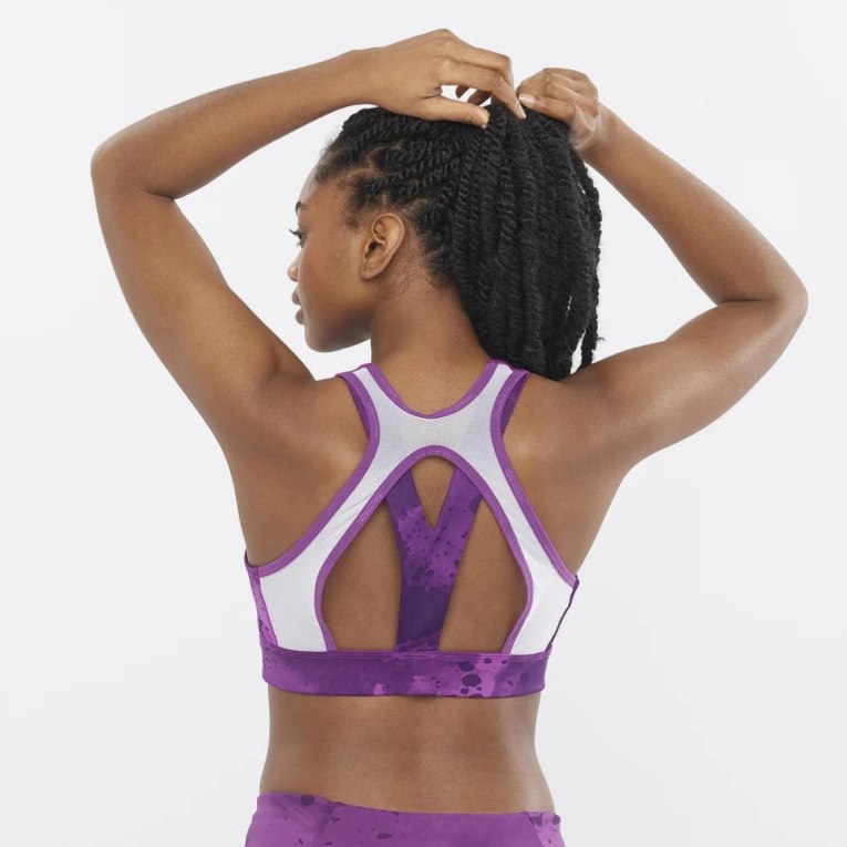 Purple Salomon Cross Women's Run Bras | IE JH7539